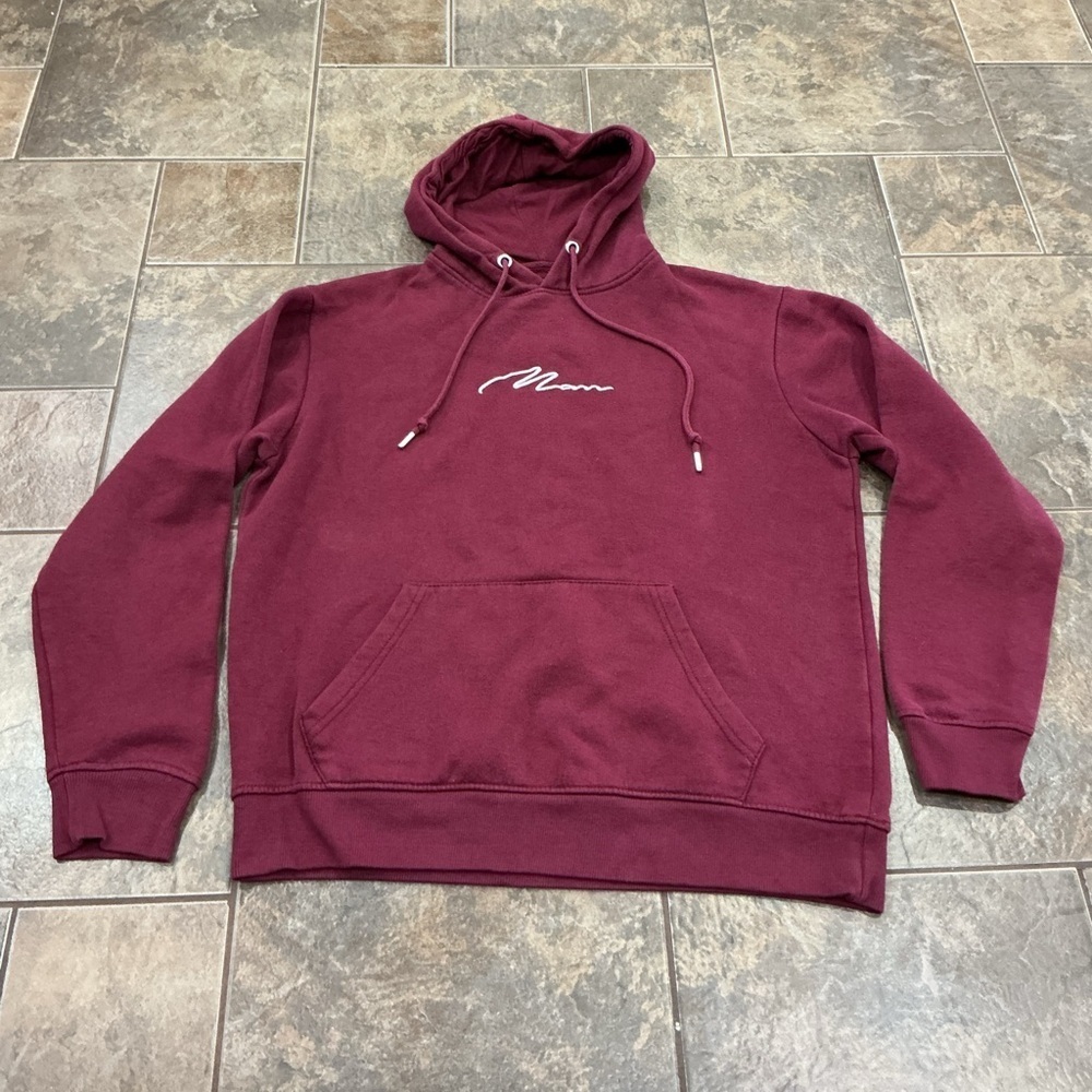 🥵 Men's Maroon Hoodie with “Man”
